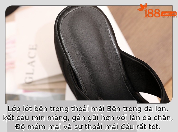 Sandal cao gót nữ đính đá hở mũi quai chéo nơ bướm đế dày — màu đen chi tiết 13