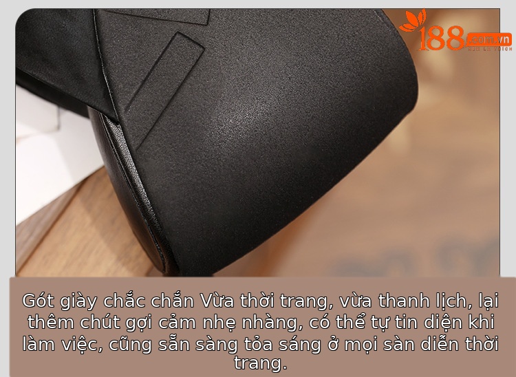 Sandal cao gót nữ đính đá hở mũi quai chéo nơ bướm đế dày — màu đen chi tiết 14