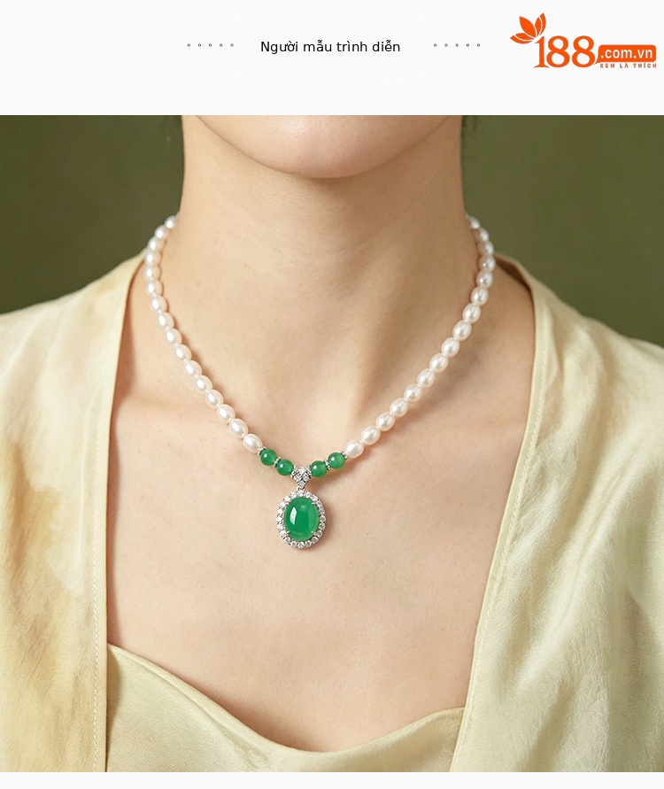 Vòng cổ ngọc trai nước ngọt tự nhiên bạc S925 mạ vàng – set dây chuyền tặng mẹ — Bộ chuỗi chi tiết 3