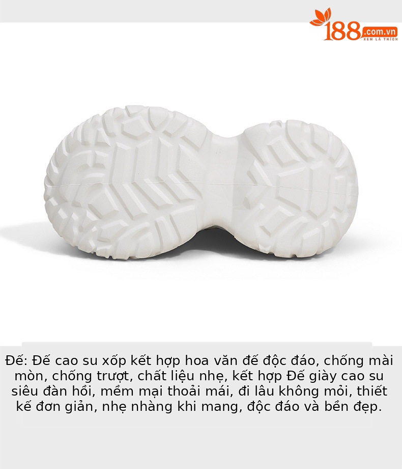 Giày thể thao nữ đế xuồng platform lỗ thoáng khí, gót siêu cao 8 cm — Trắng, Xám xanh chi tiết 7