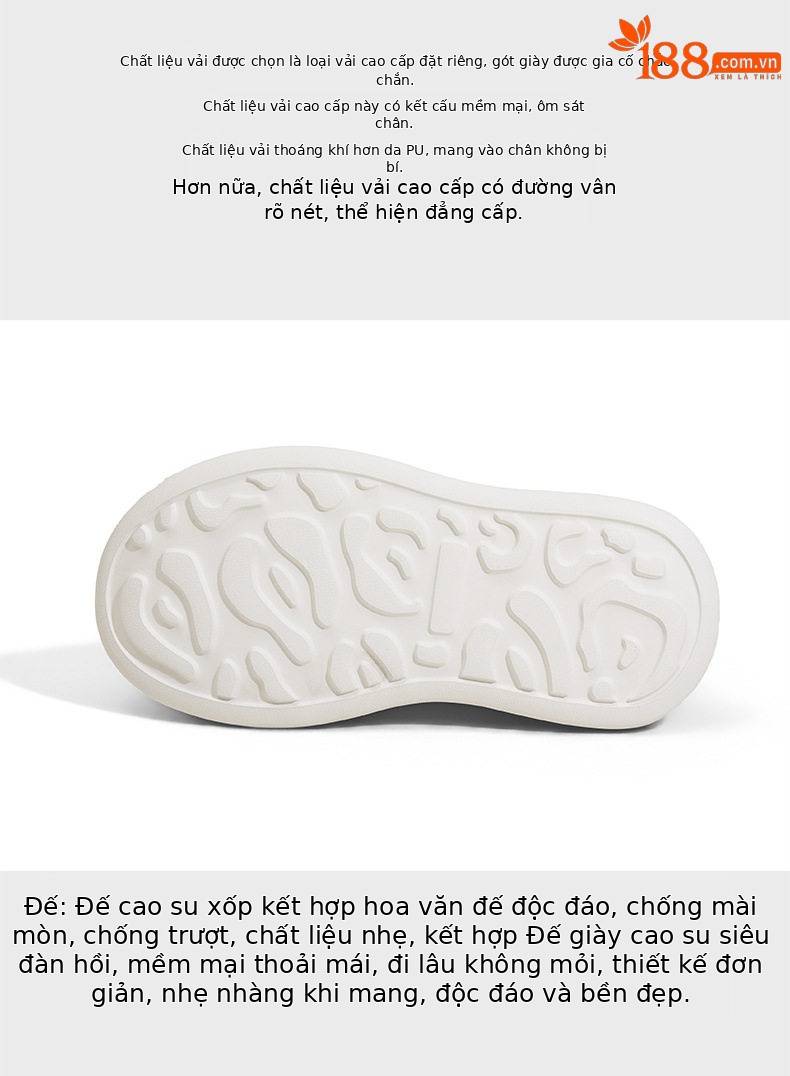 Giày sneaker nữ chunky đế dày màu trắng, phối dây buộc, form thể thao — Hũ trắng vàng, Bột trắng chi tiết 7