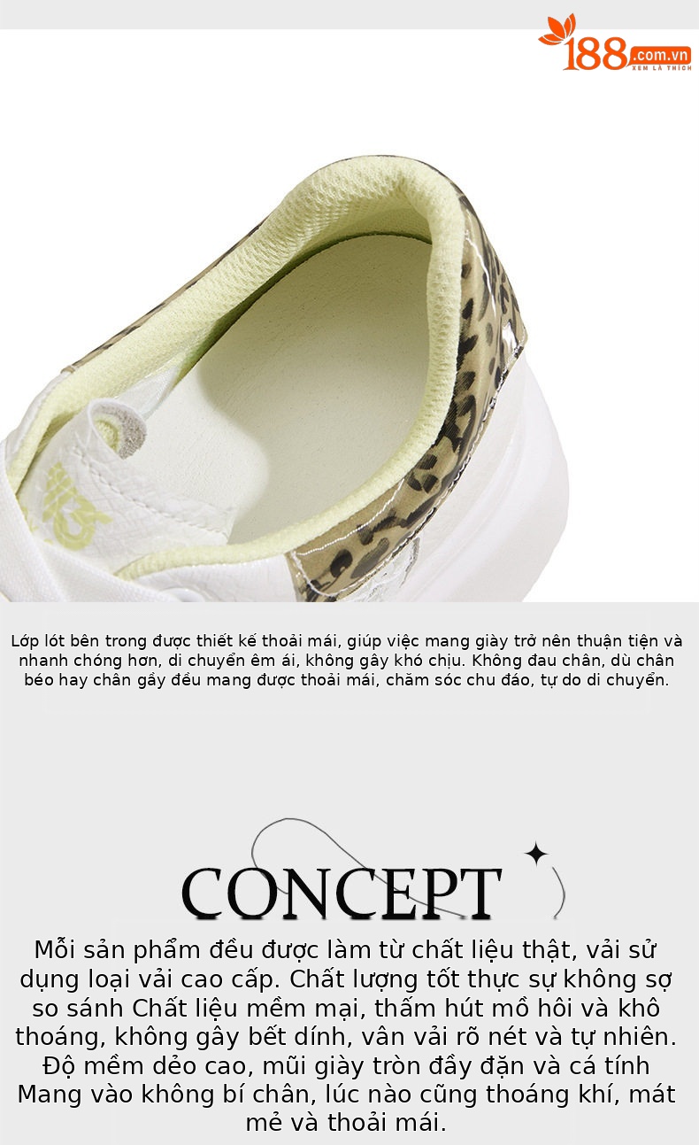 Giày sneaker nữ chunky đế dày màu trắng, phối dây buộc, form thể thao — Hũ trắng vàng, Bột trắng chi tiết 8