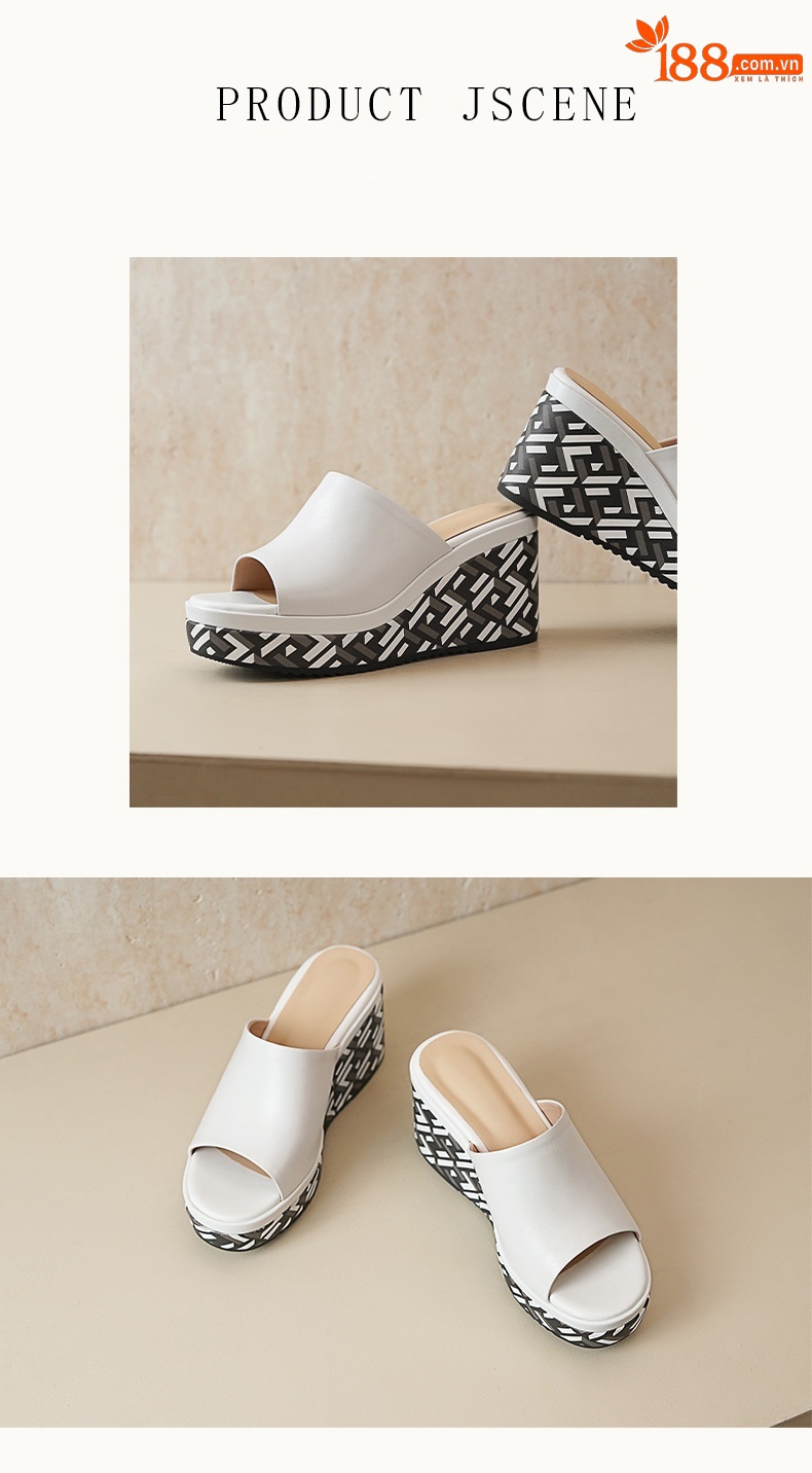 Sandal cao gót nữ hở mũi đế dày 8.5 cm phối màu — đen chi tiết 5