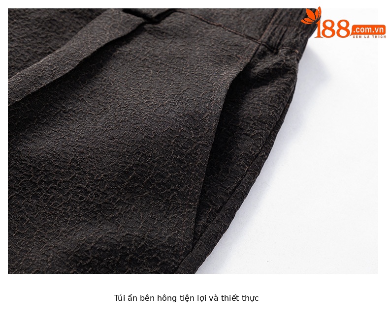 Áo sơ mi ngắn tay nam chất lụa Hương Vân Sa phong cách retro cổ đức — Da đen 2680 chi tiết 13