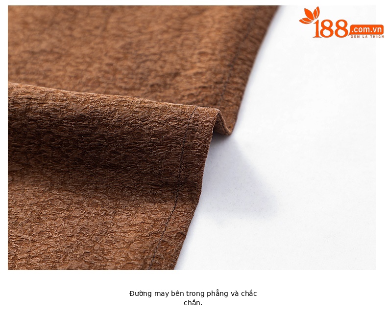 Áo sơ mi ngắn tay nam chất lụa Hương Vân Sa phong cách retro cổ đức — Da đen 2680 chi tiết 15