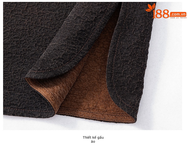 Áo sơ mi ngắn tay nam chất lụa Hương Vân Sa phong cách retro cổ đức — Da đen 2680 chi tiết 21