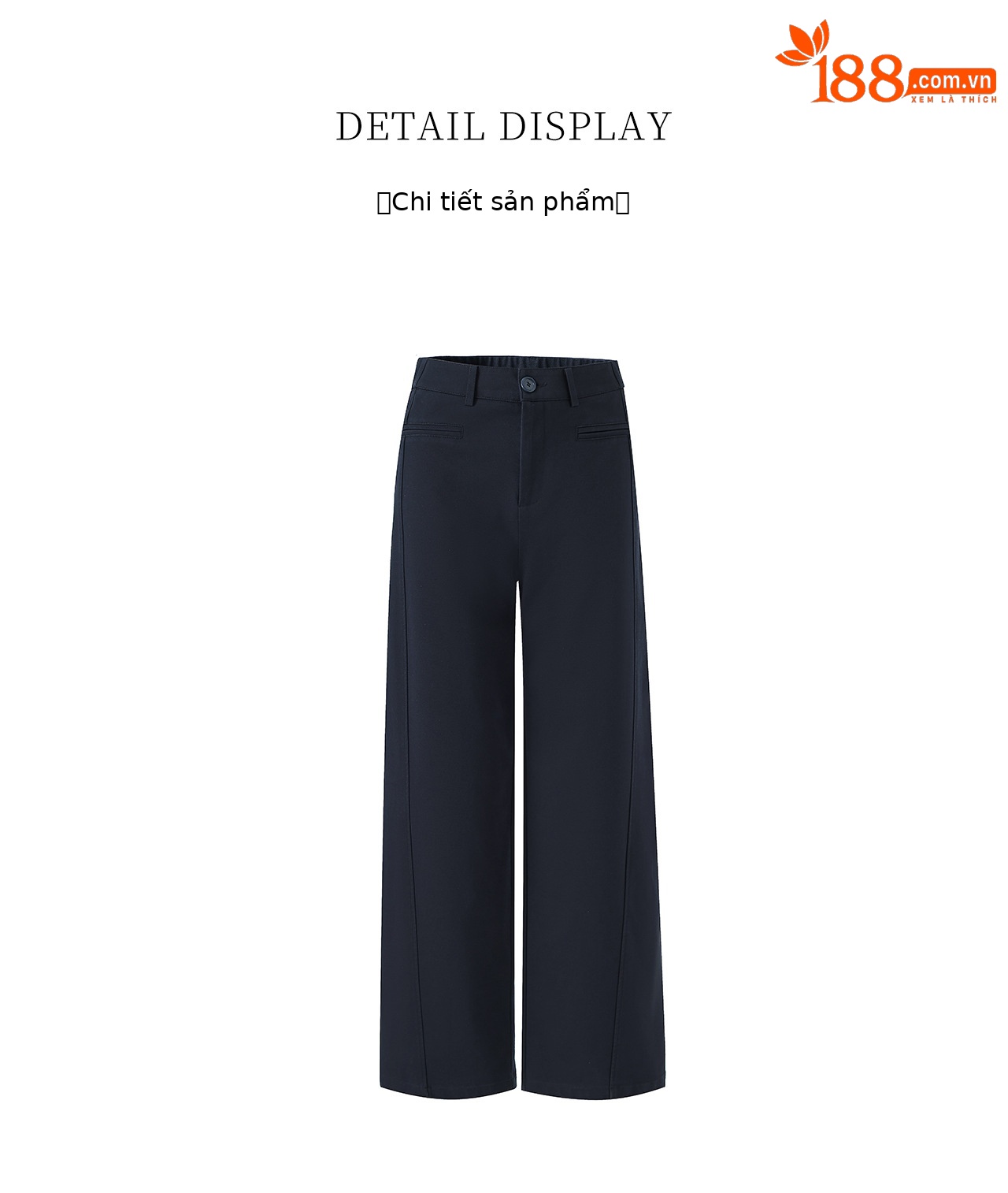 Quần culottes nữ ống rộng dáng lười, chất liệu tencel cotton mềm mại, cạp cao suông nhẹ — Xanh lông mòng đen chi tiết 22