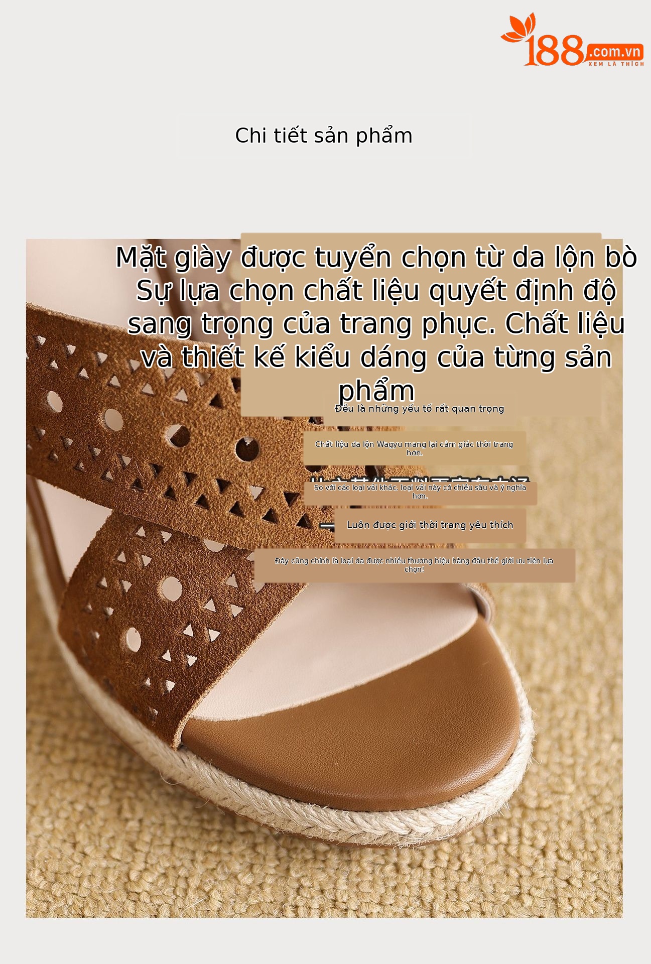 Sandal cao gót nữ quai chéo hở mũi đế xuồng bện rơm gót 8 cm — màu nâu, màu đen chi tiết 10