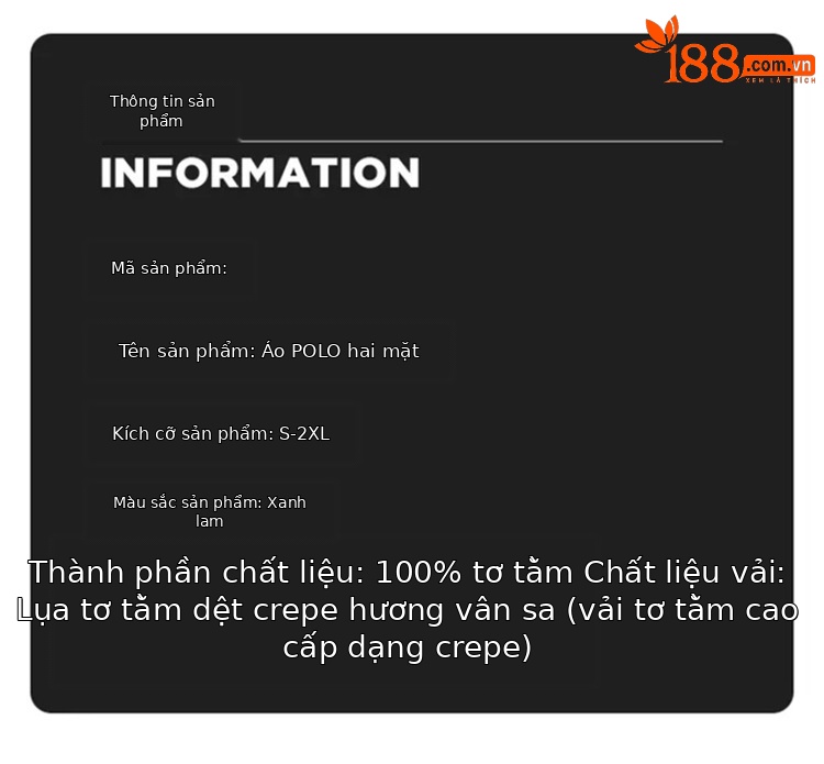 Áo polo nam tay ngắn chất tơ tằm mỏng nhẹ, form rộng thoải mái — Xanh da trời8883 chi tiết 2