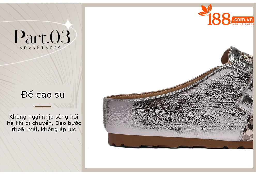Giày sandal nữ hở mũi đính đá pha lê Burken mùa hè 2026, dáng nửa dép đi làm tiện lợi — 6099 lạc đà, 6099 Vàng chi tiết 7