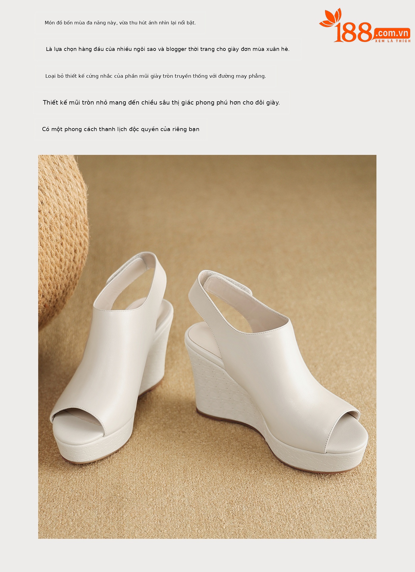 Sandal cao gót nữ quai ngang mũi hở đế xuồng gót 9 cm — màu đen, màu trắng ngà chi tiết 3
