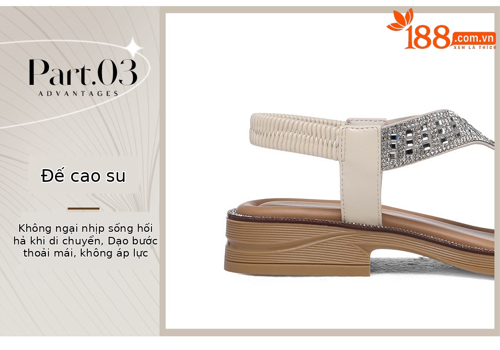 Giày sandal cao gót nữ hở mũi đính kim cương quai chữ T phong cách La Mã — 6109 Bạc, 6109 Vàng chi tiết 7