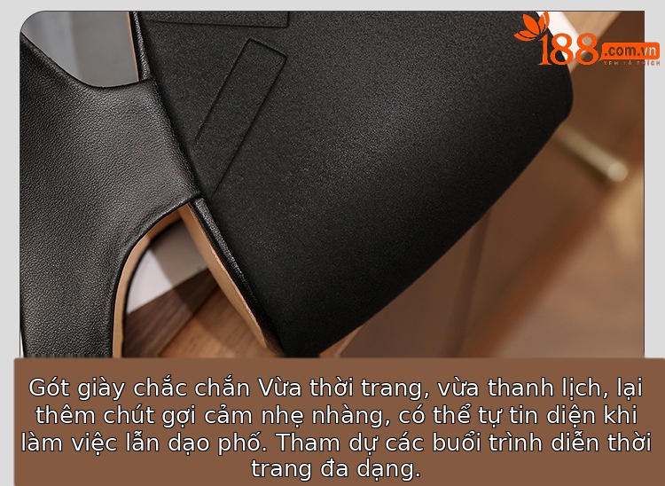 Sandal cao gót nữ hở mũi phong cách La Mã, đế xuồng, gót 9 cm, da cừu mềm — màu đen, màu trắng ngà chi tiết 16