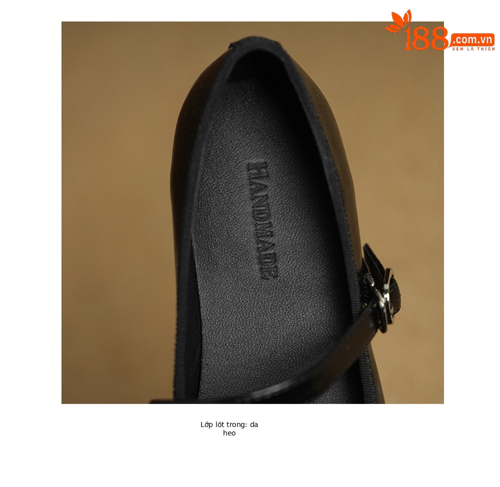 Giày Mary Jane nữ da cừu miệng nông đế bệt phong cách học sinh quai ngang khóa Velcro — đen chi tiết 17