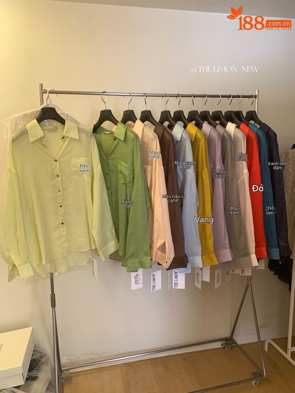 Áo sơ mi nữ linen tay dài cổ bẻ phong cách thư giãn — Xanh đen, xanh lam, Màu cà phê, màu hồng chi tiết 6