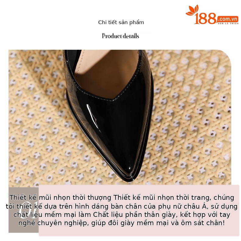 Sandal cao gót nữ mũi nhọn quai ngang gót 11 cm đế platform — Màu nude - 11cm chi tiết 3
