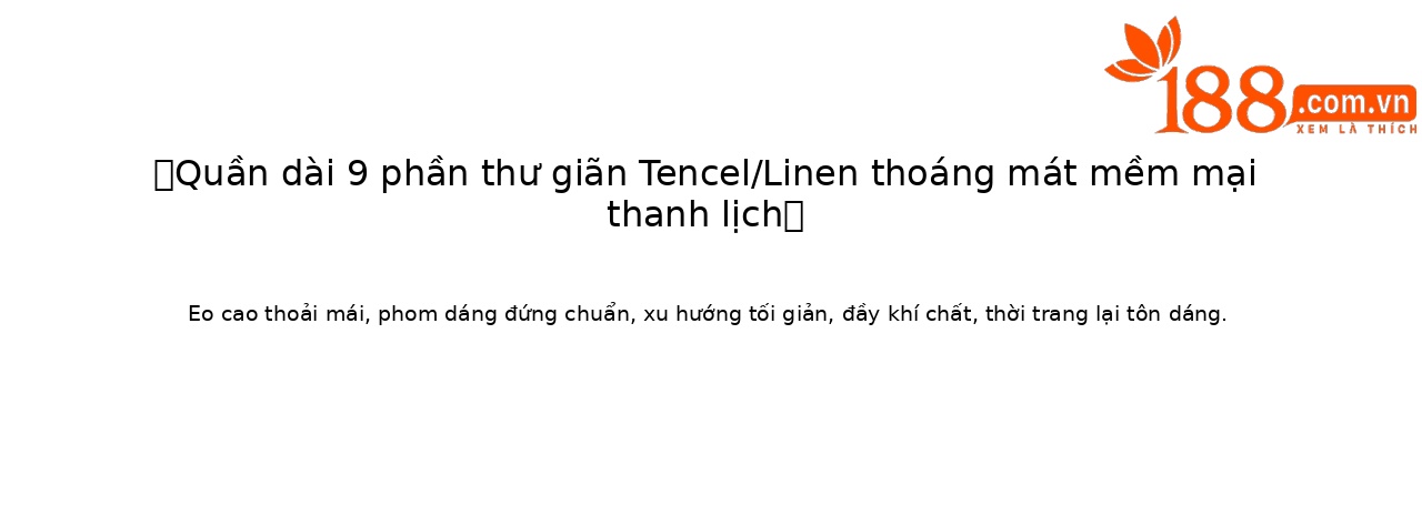 Quần culottes nữ ống rộng dáng suông, cạp cao, chất liệu tencel linen thoáng mát, phù hợp mùa hè — Xanh lông mòng đen chi tiết 1