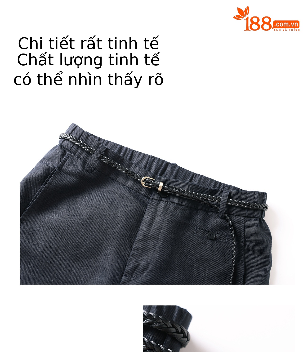 Quần culottes nữ ống rộng dáng suông, cạp cao, chất liệu tencel linen thoáng mát, phù hợp mùa hè — Xanh lông mòng đen chi tiết 7