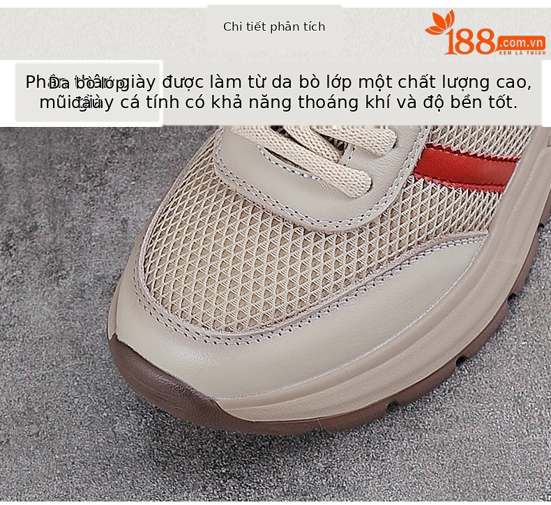 Giày sneaker nữ chunky đế dày lưới thoáng khí phối màu — màu vàng chi tiết 4