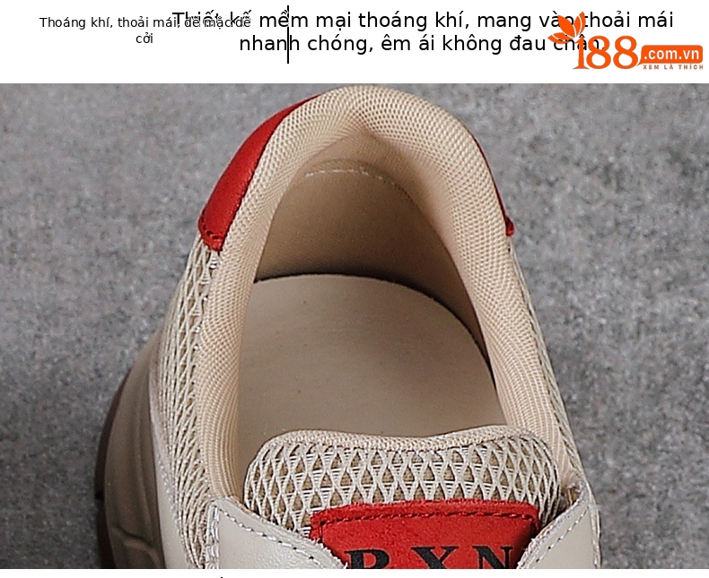 Giày sneaker nữ chunky đế dày lưới thoáng khí phối màu — màu vàng chi tiết 6