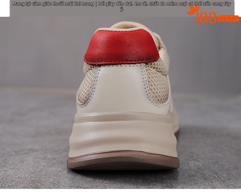 Giày sneaker nữ chunky đế dày lưới thoáng khí phối màu — màu vàng chi tiết 8