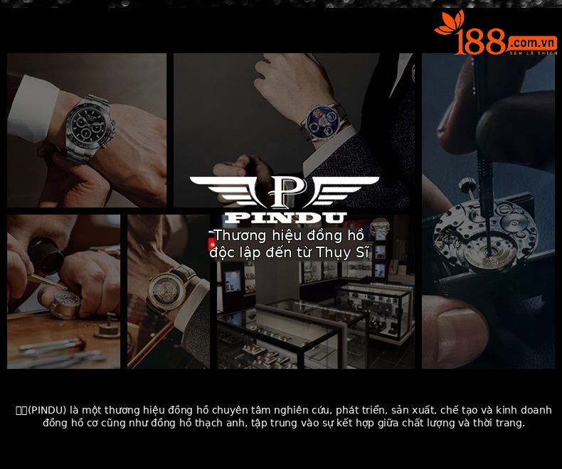 Đồng hồ nam automatic lộ máy phát quang đính đá hai bánh xe bay chống nước đa năng chi tiết 2