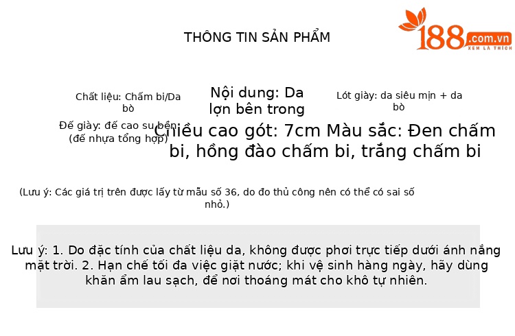 Sandal cao gót nữ mũi vuông hở ngón, đế xuồng chấm bi nơ bướm, gót 6 cm — màu đen, màu trắng ngà, màu mơ chi tiết 4