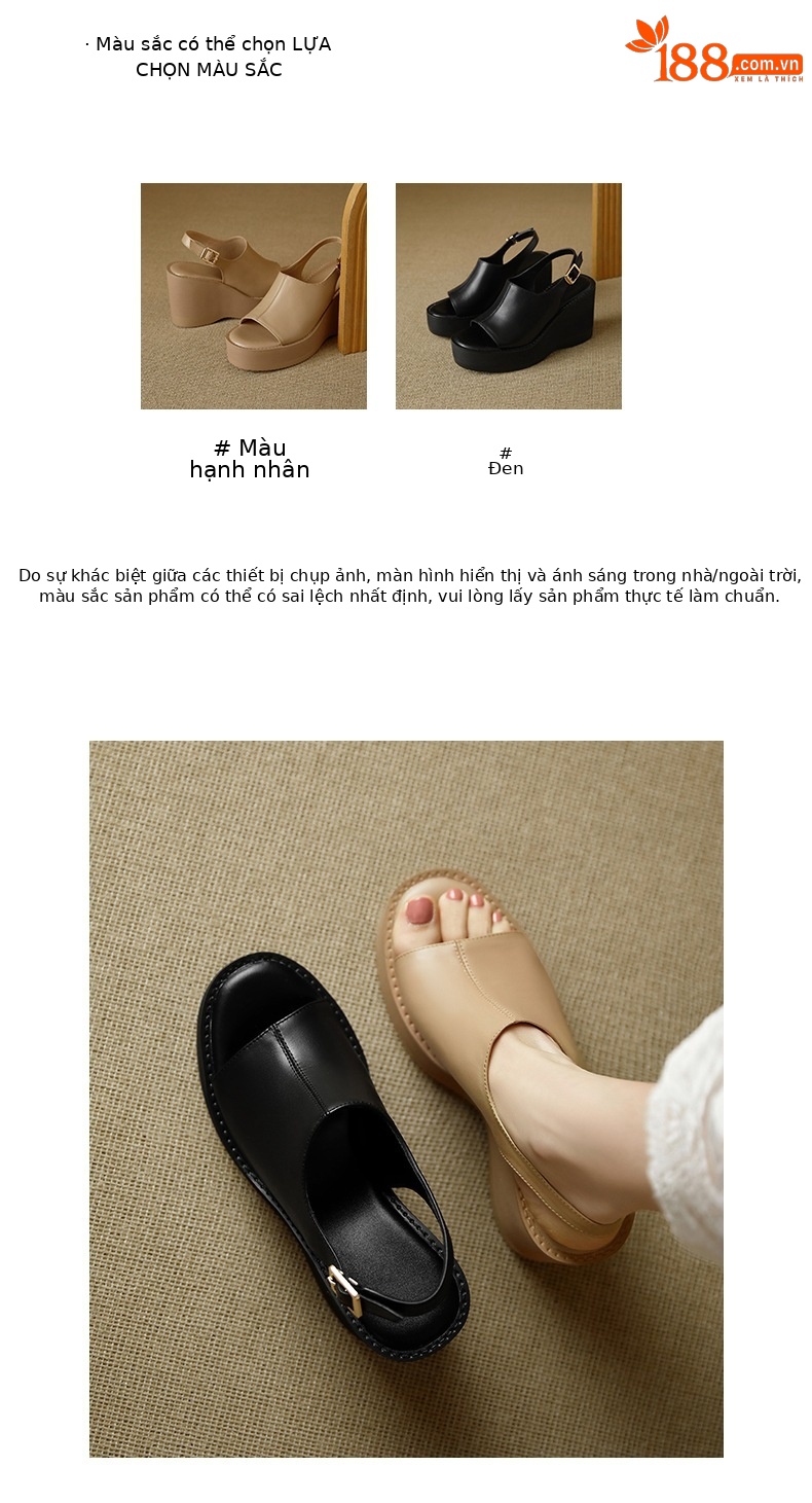 Sandal cao gót nữ mũi nhọn hở ngón, đế xuồng dày, quai một chữ, gót 9 cm — đen chi tiết 3