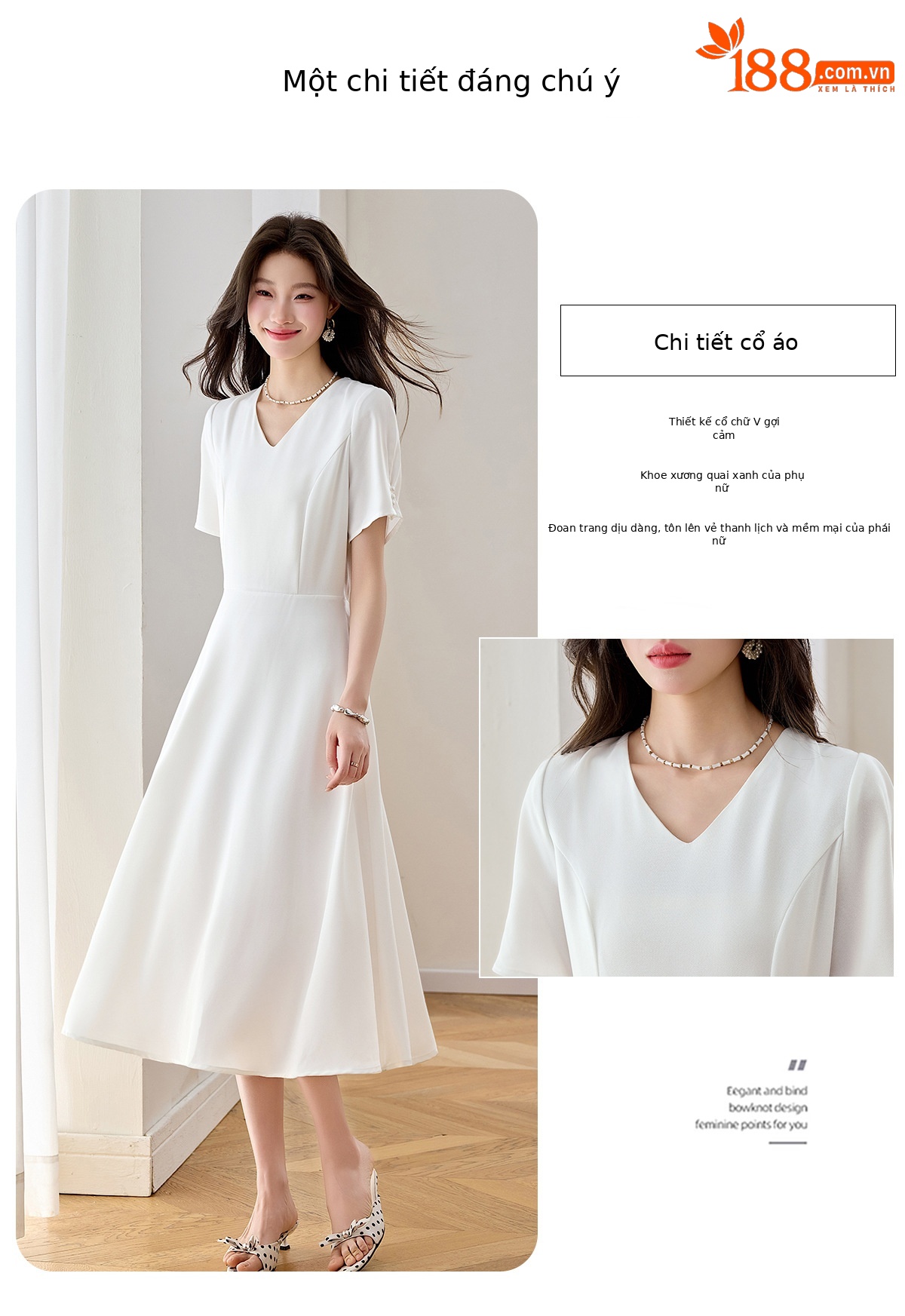 Đầm maxi nữ thắt eo cổ V dáng dài phối màu trơn — màu xanh đậm, màu tím, màu trắng chi tiết 4