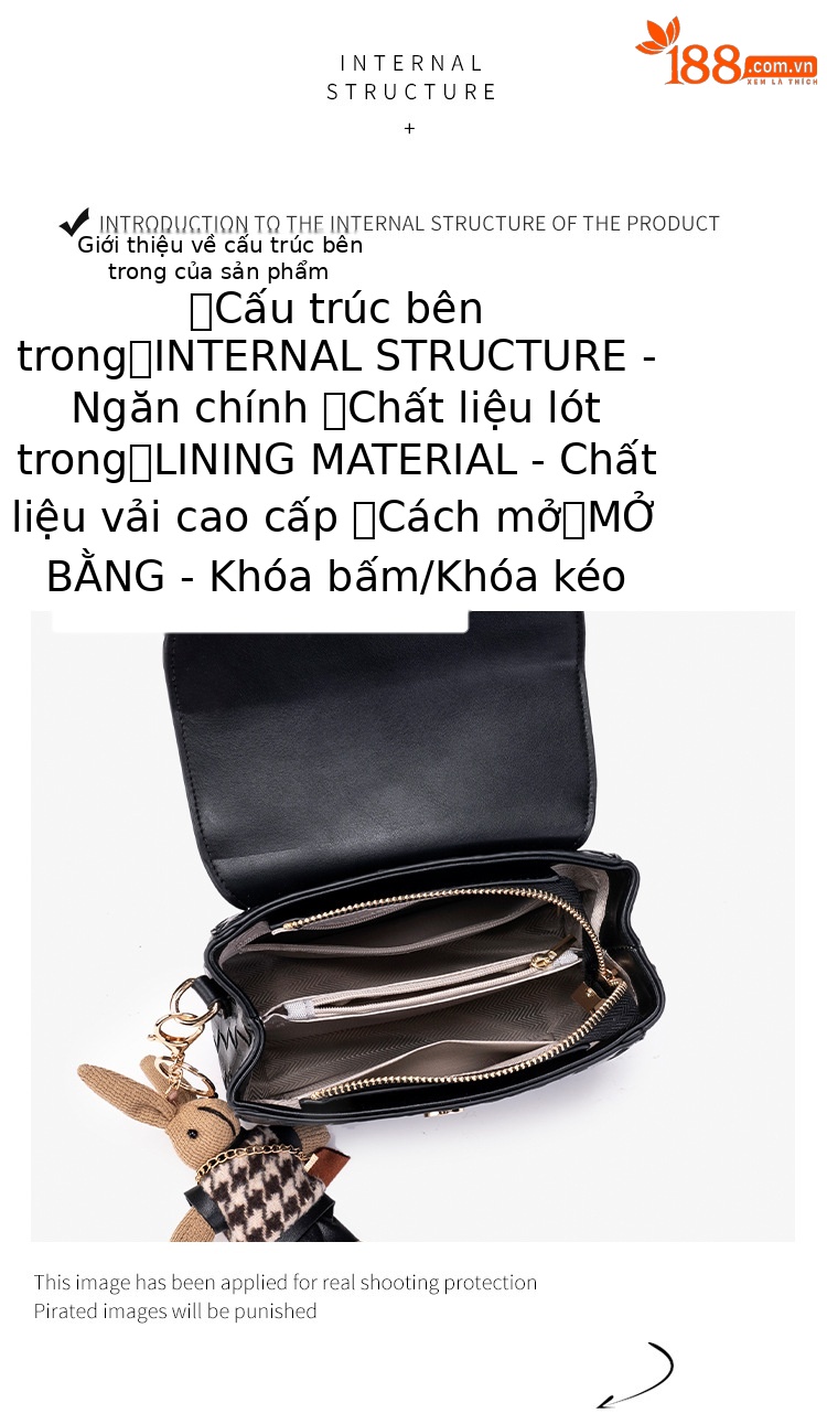 Túi đeo chéo nữ in hoa tinh xảo dáng vuông nhỏ gọn chi tiết 8