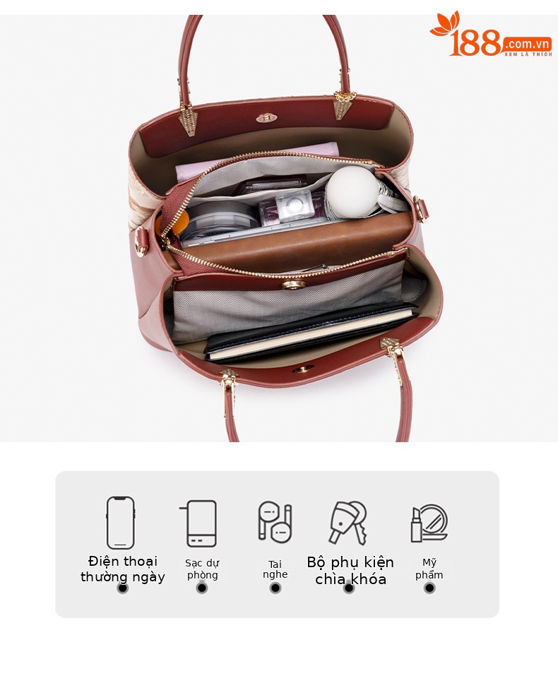 Túi bucket nữ phong cách Trung Hoa mới, họa tiết jacquard, dây rút, đeo chéo hoặc kẹp nách chi tiết 9