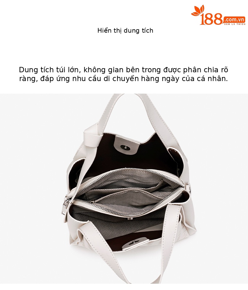 Túi bucket nữ rút dây phong cách thời thượng, họa tiết ép hoa, thiết kế đeo chéo tiện lợi chi tiết 8