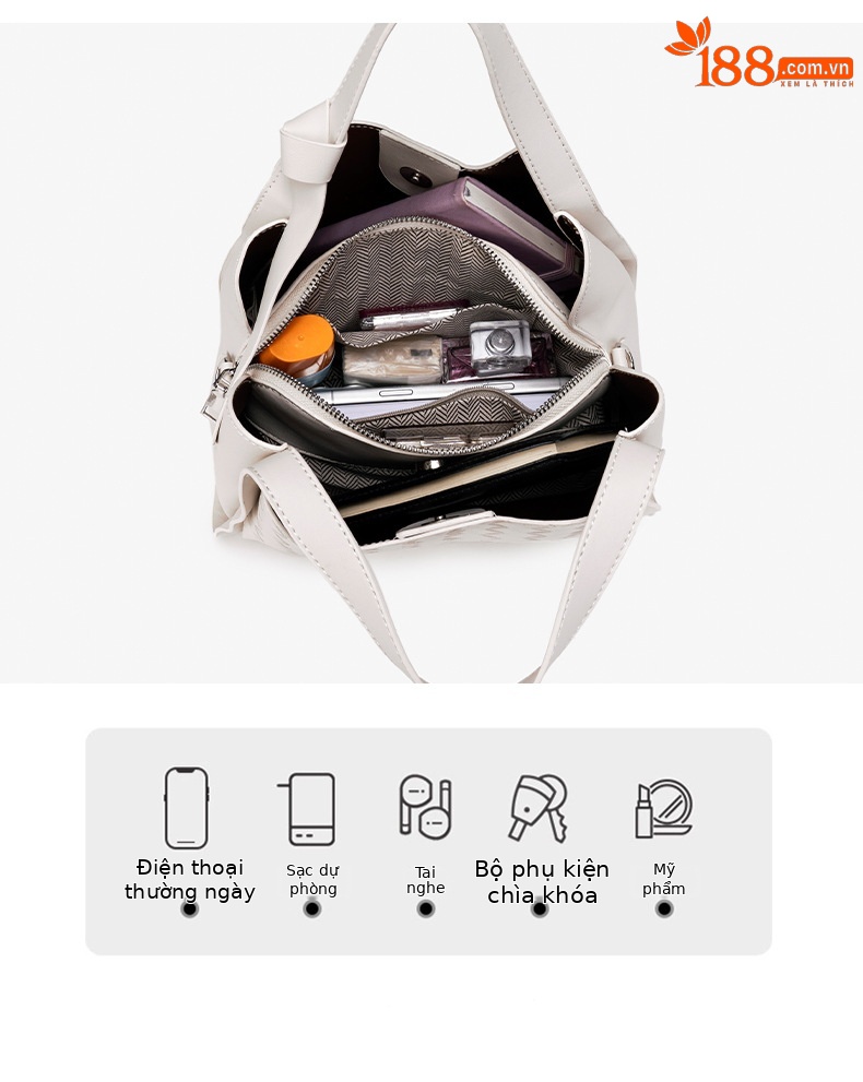 Túi bucket nữ rút dây phong cách thời thượng, họa tiết ép hoa, thiết kế đeo chéo tiện lợi chi tiết 9