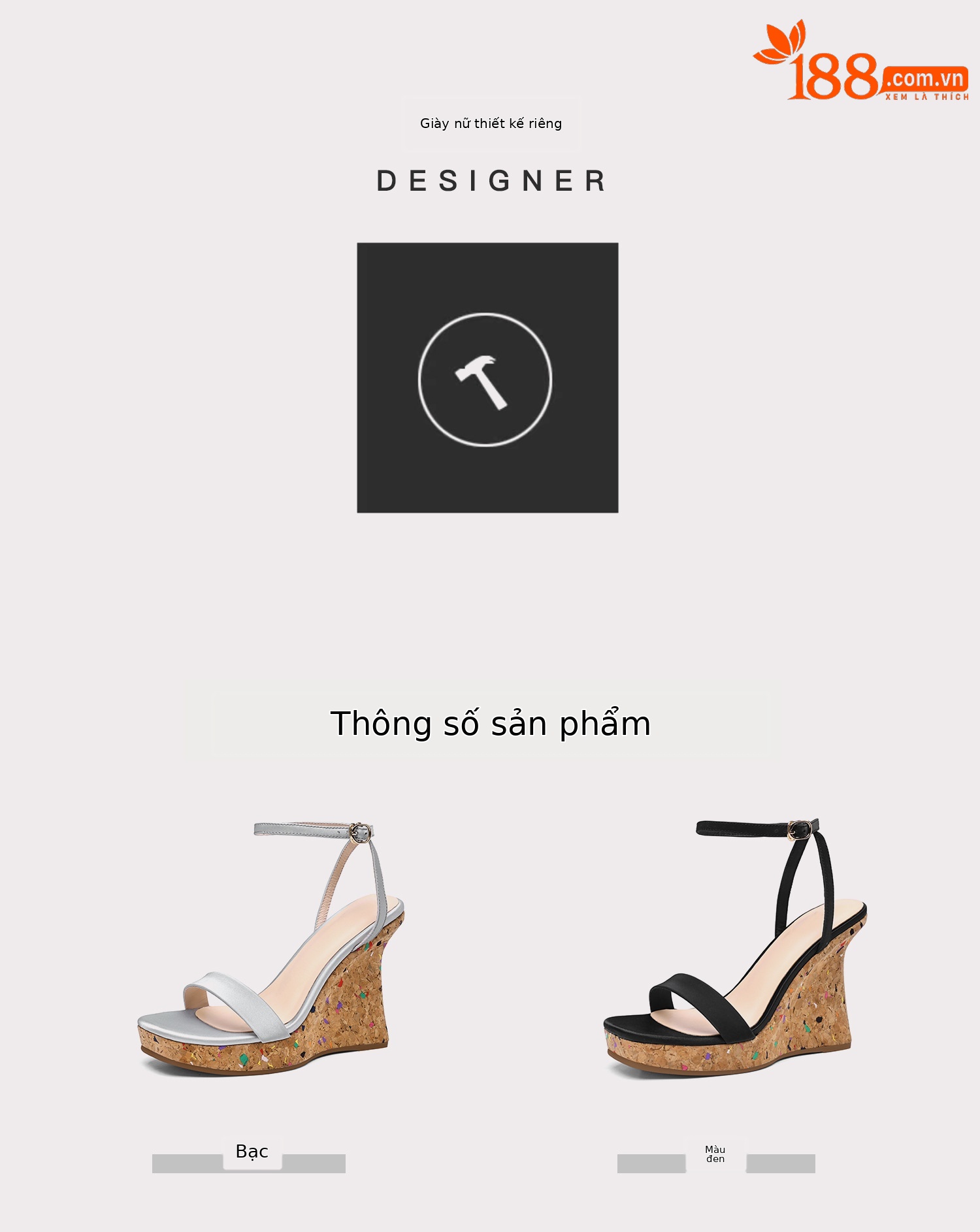 Sandal cao gót nữ quai ngang hở mũi đế xuồng gót 9 cm — màu đen, bạc chi tiết 2