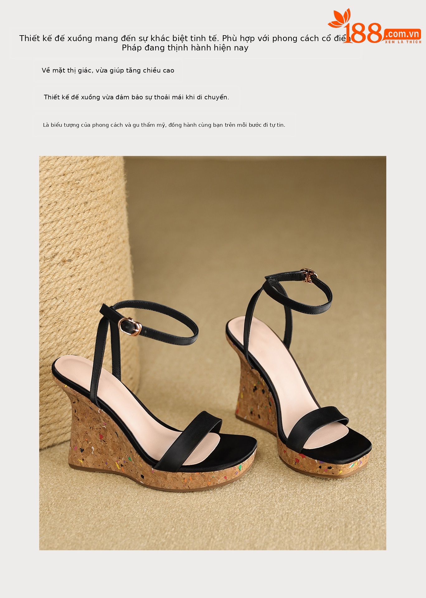 Sandal cao gót nữ quai ngang hở mũi đế xuồng gót 9 cm — màu đen, bạc chi tiết 5