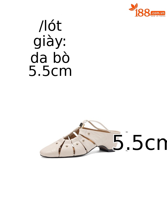 Sandal cao gót nữ mũi nhọn hở mũi, gót 5.5 cm, phong cách vintage đinh tán rỗng — Xám xanh chi tiết 2