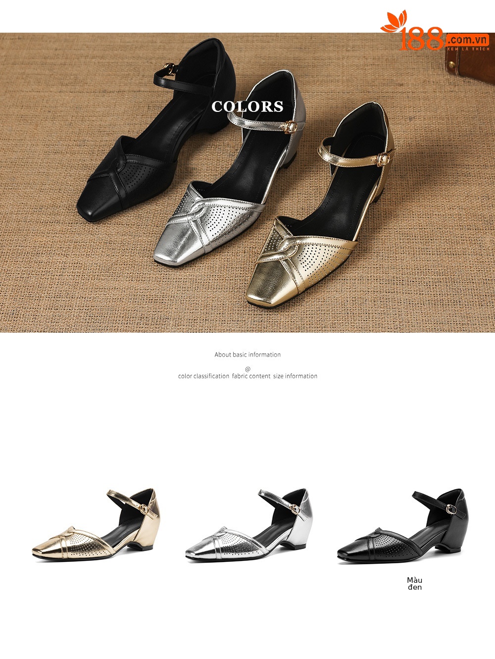 Sandal cao gót nữ quai ngang mũi vuông kiểu Pháp, gót thô ổn định — đen chi tiết 5