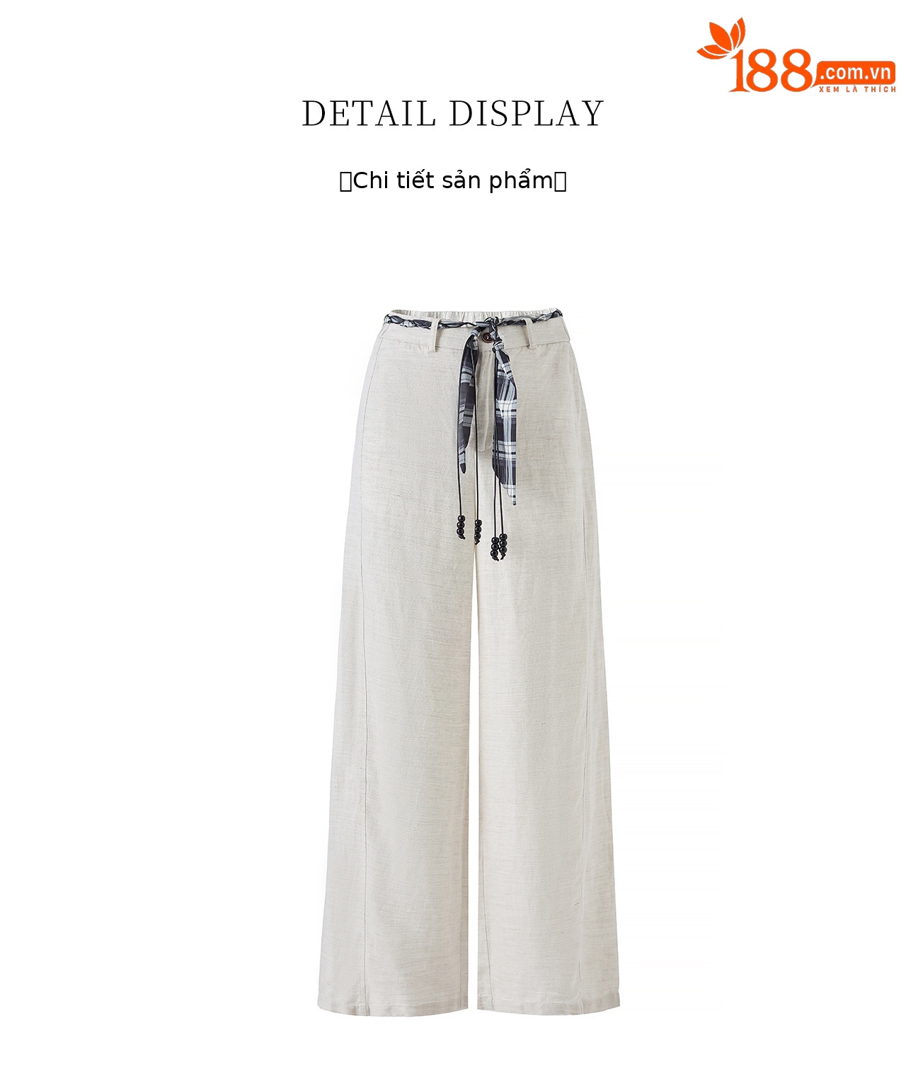 Quần culottes nữ ống rộng chất liệu linen phối dây rút cạp — màu sắc chi tiết 22