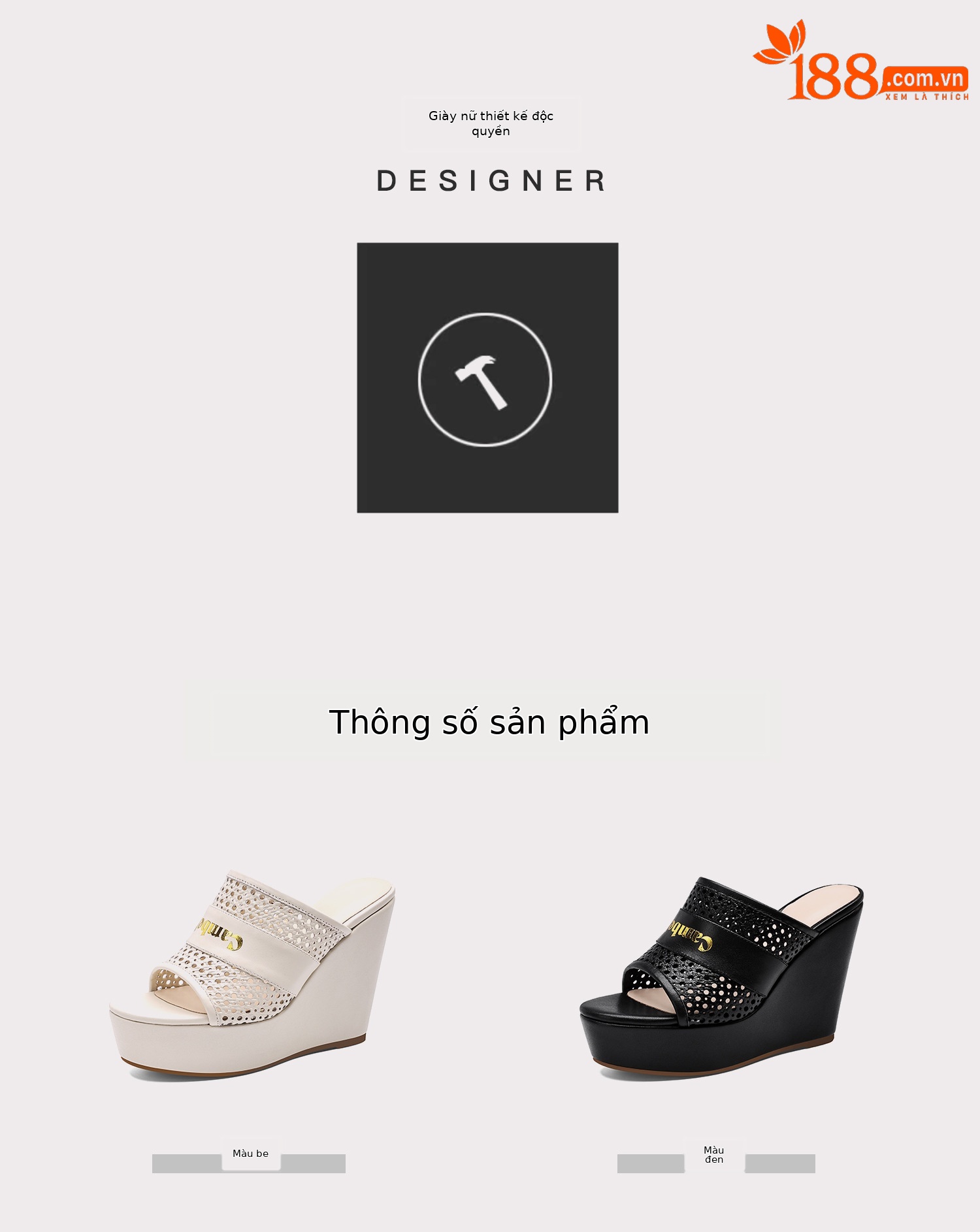 Sandal cao gót nữ hở mũi quai ngang đế xuồng da bò — màu đen, màu trắng ngà chi tiết 2