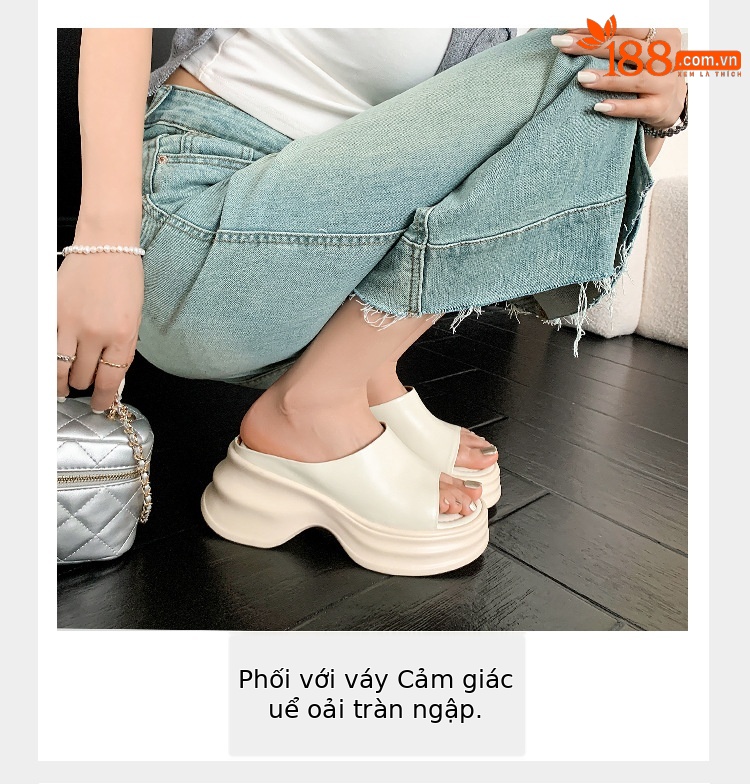 Dép sandal xỏ ngón đế bệt nữ phong cách trẻ trung, mũi hở, đế dày êm chân — màu đen, màu trắng ngà, bạc chi tiết 7