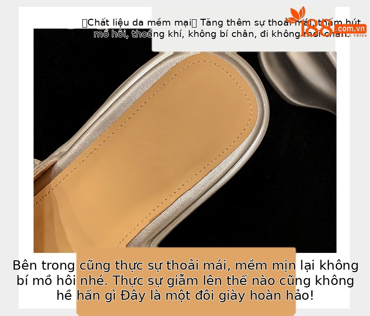 Dép sandal xỏ ngón nữ đế xuồng cao 5 cm, mũi hở, phối sequin lấp lánh — màu đen, màu vàng, bạc chi tiết 11