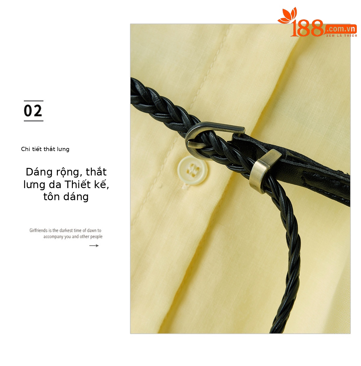 Bộ quần áo nữ mùa hè 2026 sơ mi dây buộc kết hợp quần ống rộng hai mảnh — xanh lam, màu vàng chi tiết 9