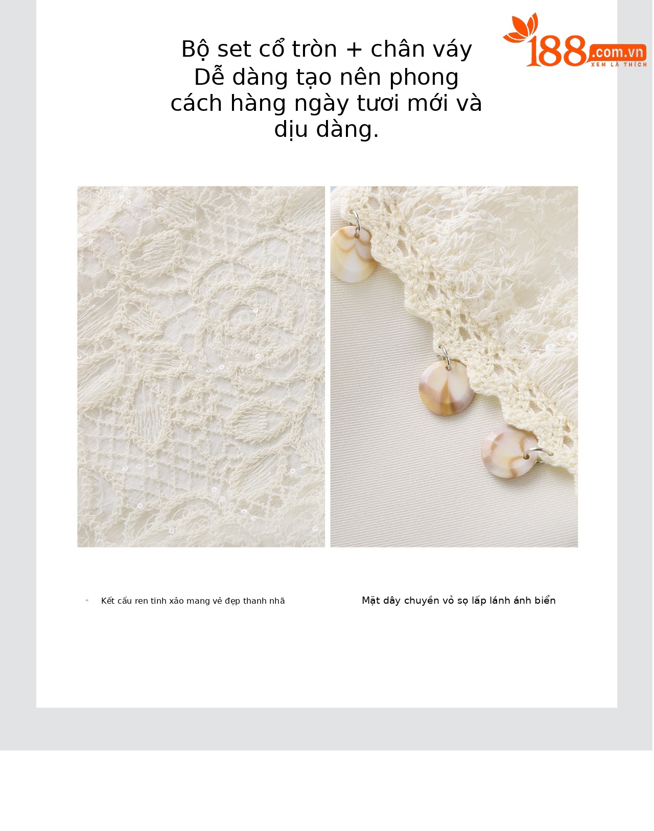 Set áo vest không tay ren thêu + chân váy midi nữ tính mùa hè — màu mơ chi tiết 9