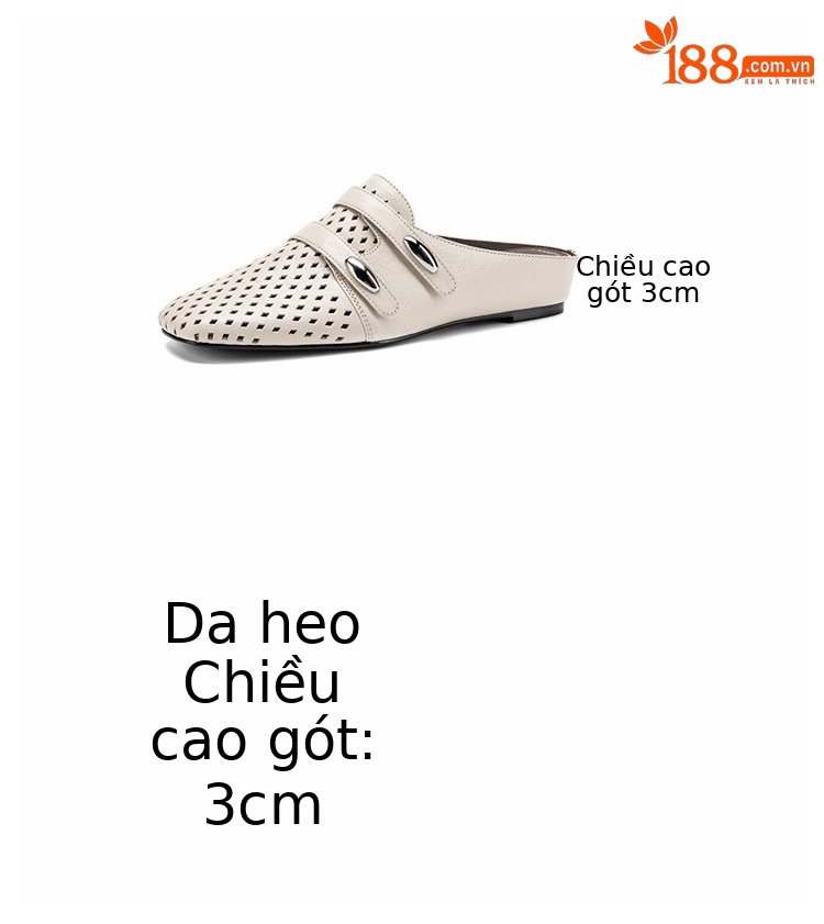 Dép nữ quai chữ V đế bệt kiểu lỗ rỗng mùa hè — đen chi tiết 4