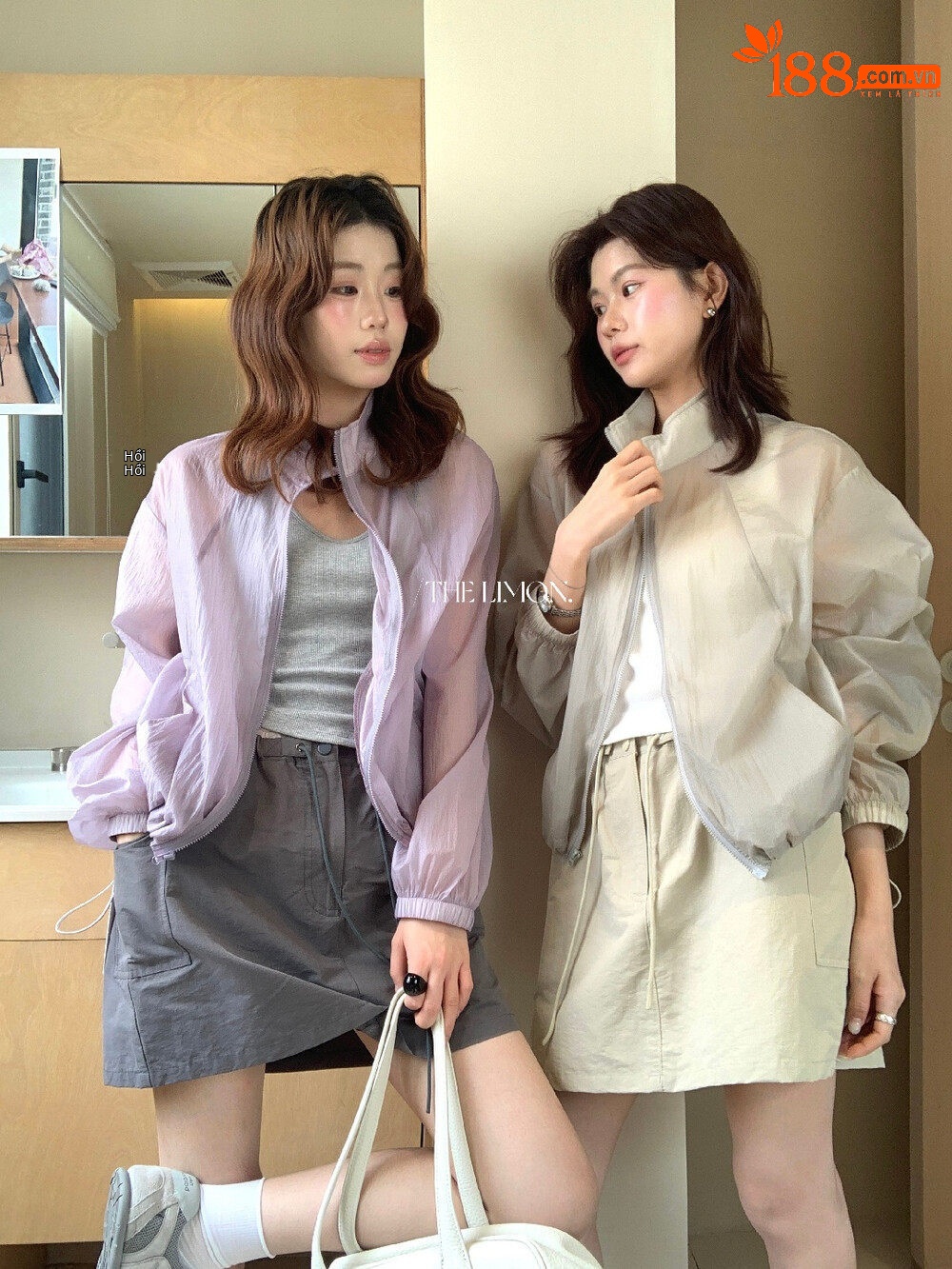 Chân váy chữ A ngắn phong cách công sở túi hộp dây rút — màu đen, màu trắng, màu xám, màu kaki chi tiết 23