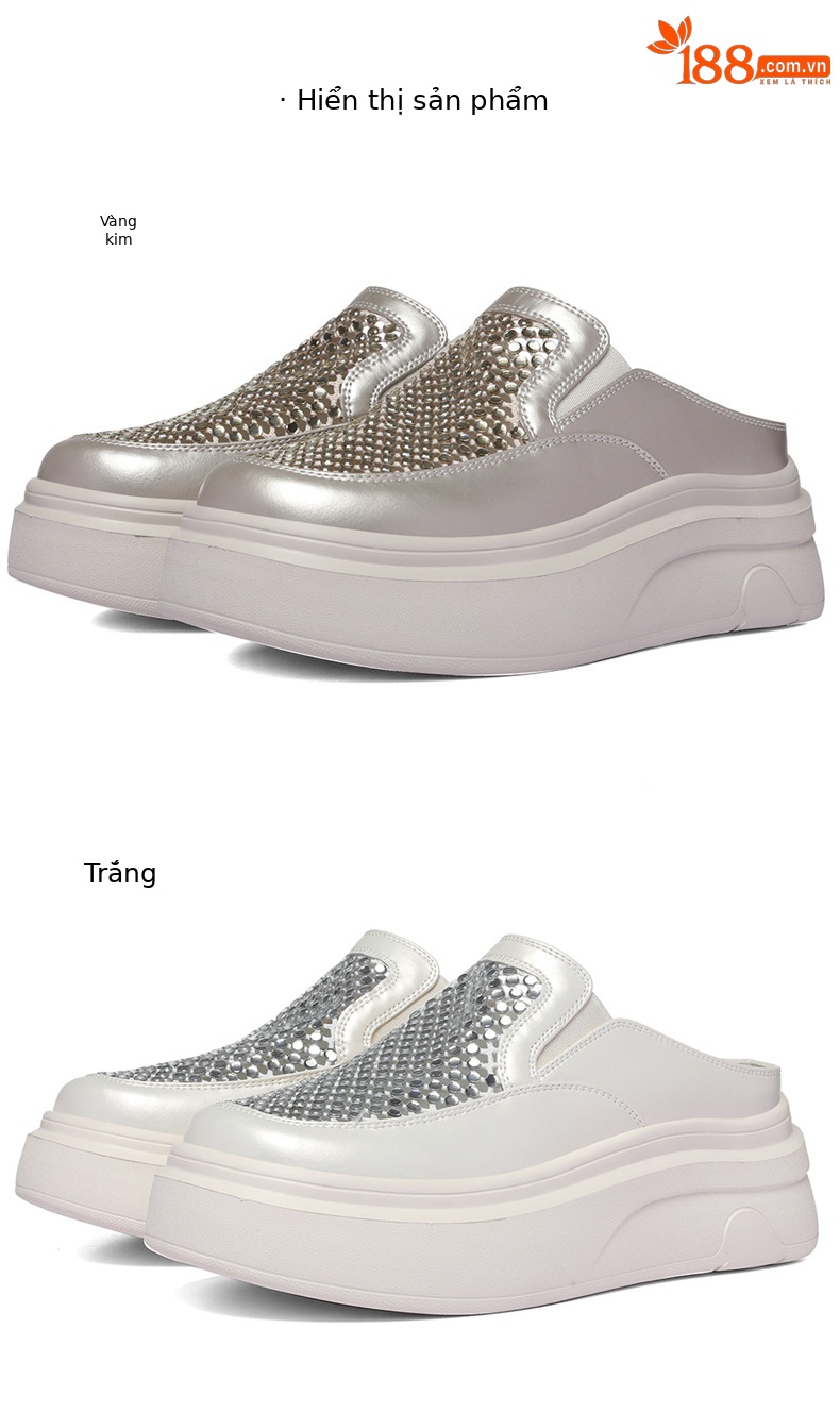 Dép sandal nữ đế dày mũi trùm lưới thoáng khí phong cách tăng chiều cao — 6153 Trắng, 6153 Vàng chi tiết 9