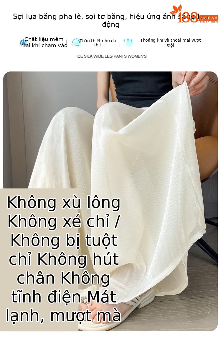 Chân váy lụa trắng nữ dáng dài xòe rộng, phong cách tiên khí — Gạo trắng mở rộng chi tiết 14