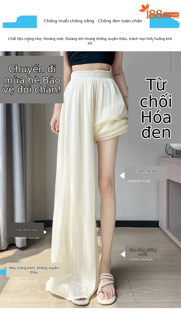 Chân váy lụa trắng nữ dáng dài xòe rộng, phong cách tiên khí — Gạo trắng mở rộng chi tiết 21