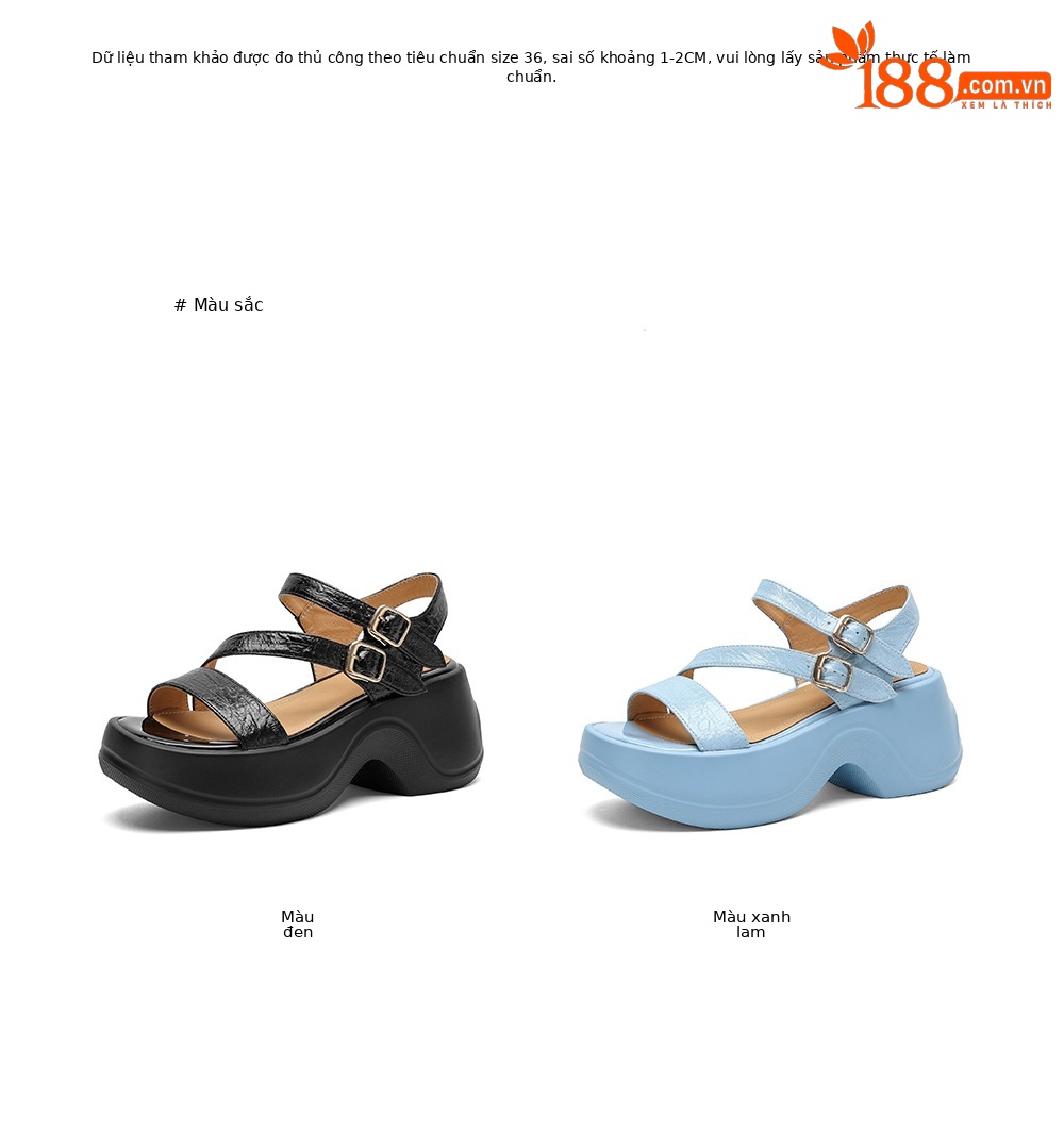 Sandal cao gót nữ hở mũi đế xuồng quai ngang khóa cài — màu đen, màu xanh hồ chi tiết 4