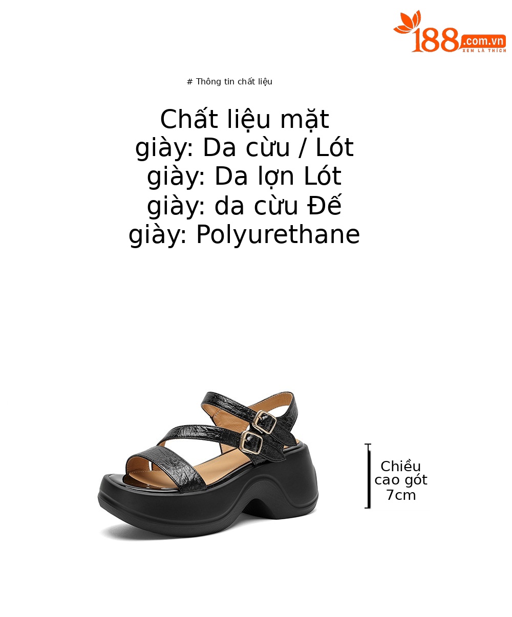 Sandal cao gót nữ hở mũi đế xuồng quai ngang khóa cài — màu đen, màu xanh hồ chi tiết 3